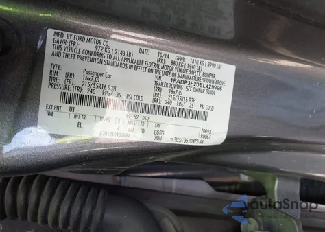 2014 Ford Focus Se from USA, damaged, VIN 1FADP3F20EL429996